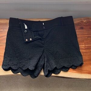 The Riviera Short AnnTaylor loft, size 2, black texture and scalloped leg